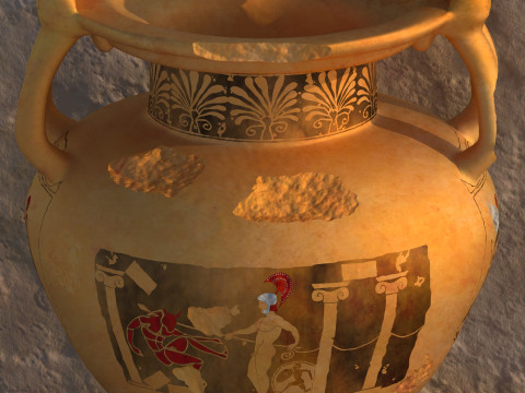 Greek Bilingual Psykter 12 Piece Pot Modello 3D