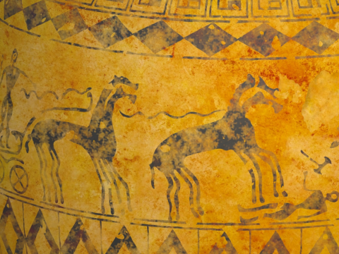 Greek Late Geometric Amphora 9 Piece Pot 3D Модель