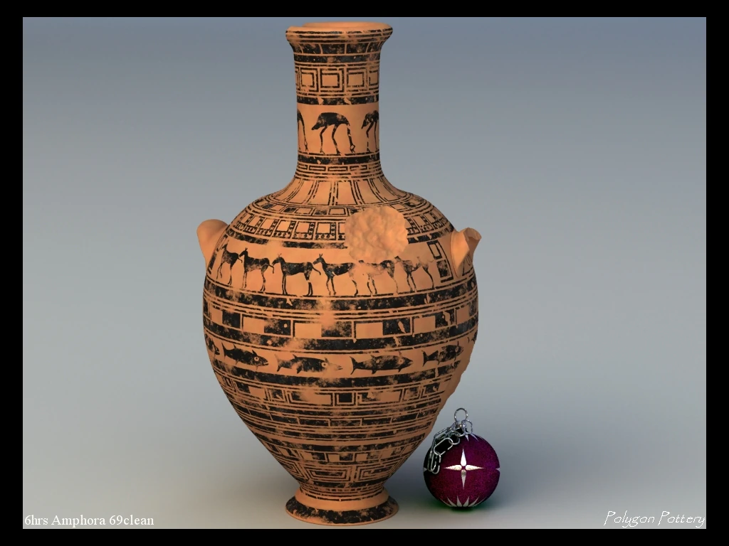 Greek Late Geometric Amphora 9 Piece Pot 3D Model .c4d .max .obj .3ds .fbx .stl .blend