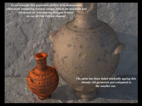 Greek Late Geometric Amphora 9 Piece Pot 3D Model