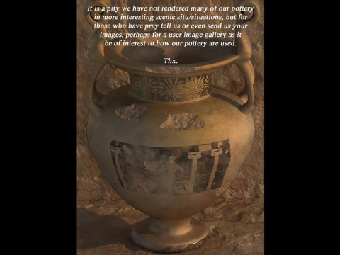 Greek Late Geometric Amphora 9 Piece Pot 3D Model