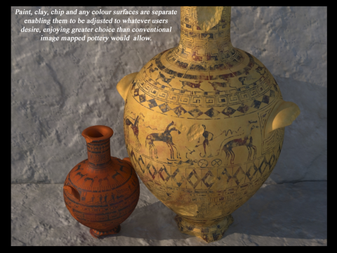 Greek Late Geometric Nikosthenic Pyxis 12 Piece Pot 3D Model