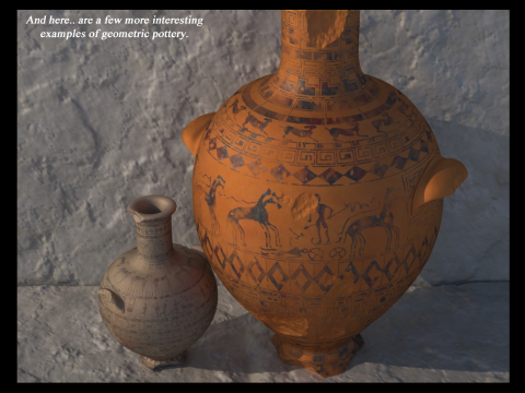 Greek Late Geometric Nikosthenic Pyxis 12 Piece Pot 3D Model