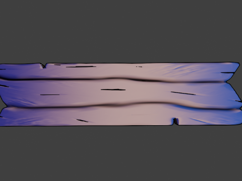 Stylized Wooden Plank Hand-Painted Game Ready Model 3D