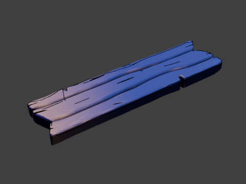 Stylized Wooden Plank Hand-Painted Game Ready Model 3D