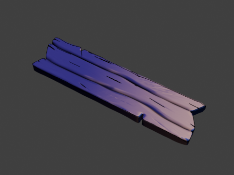 Stylized Wooden Plank Hand-Painted Game Ready Model 3D