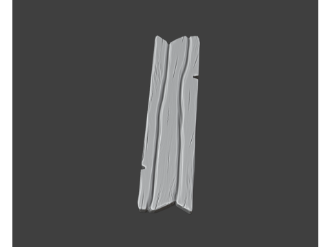 Stylized Wooden Plank Hand-Painted Game Ready Model 3D