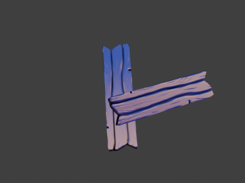 Stylized Wooden Plank Hand-Painted Game Ready Model 3D
