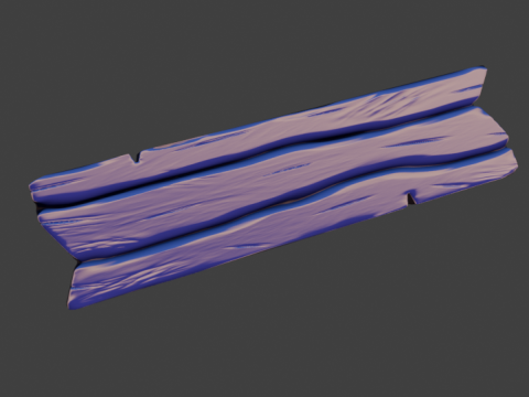 Stylized Wooden Plank Hand-Painted Game Ready Model 3D