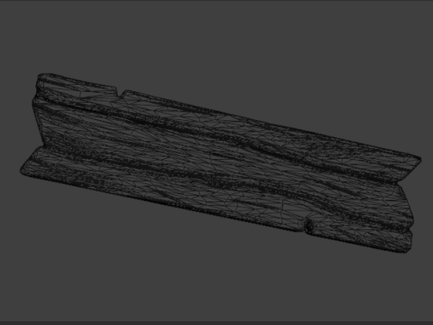 Stylized Wooden Plank Hand-Painted Game Ready Model 3D