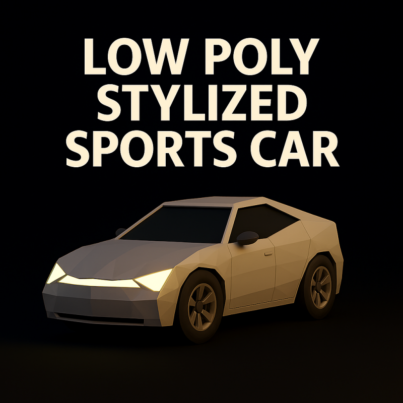 Stylized Low Poly Sports Car Game-Ready Modelo 3D .c4d .max .obj .3ds .fbx .stl .blend