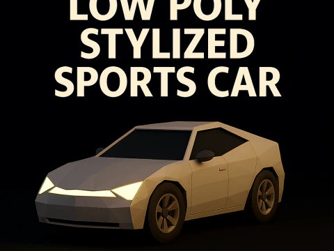 Stylized Low Poly Sports Car Game-Ready 3D Model