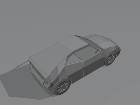 Stylized Low Poly Sports Car Game-Ready 3D Model