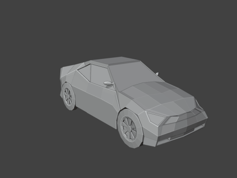 Stylized Low Poly Sports Car Game-Ready Modelo 3D