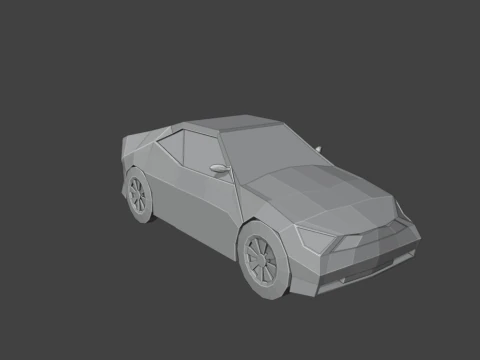 Stylized Low Poly Sports Car Game-Ready 3D Model