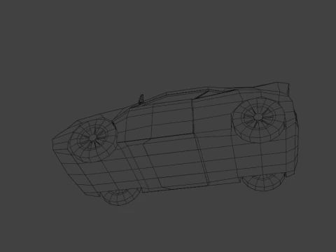 Stylized Low Poly Sports Car Game-Ready 3D Model
