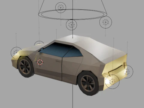 Stylized Low Poly Sports Car Game-Ready 3D Model