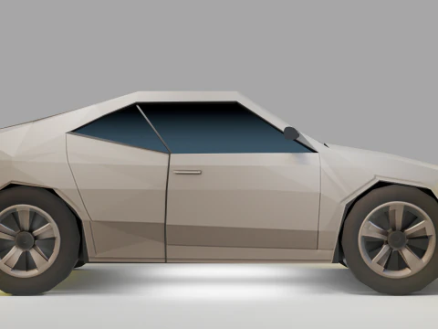 Stylized Low Poly Sports Car Game-Ready 3D Model