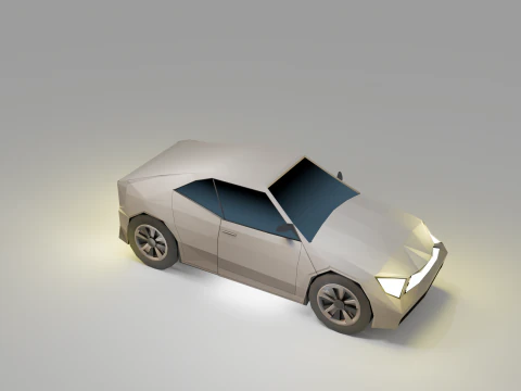 Stylized Low Poly Sports Car Game-Ready 3D Model