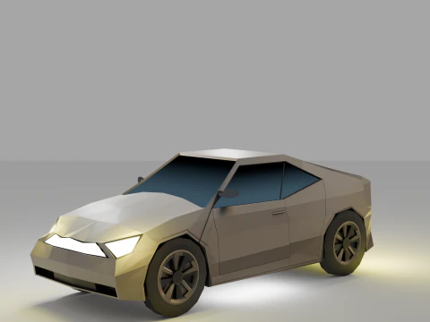 Stylized Low Poly Sports Car Game-Ready 3D Model