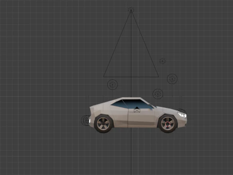 Stylized Low Poly Sports Car Game-Ready 3D Model