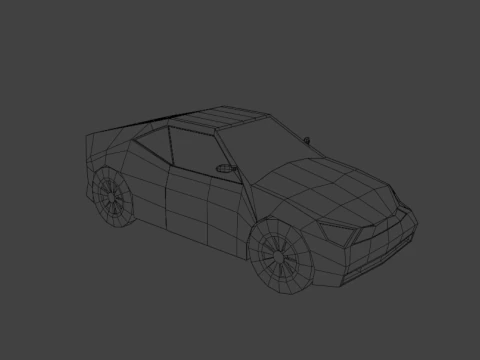 Stylized Low Poly Sports Car Game-Ready 3D Model