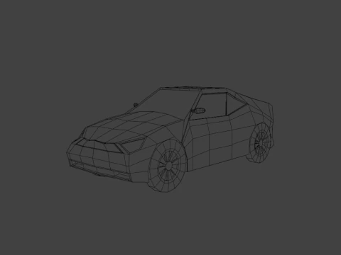 Stylized Low Poly Sports Car Game-Ready 3D Model