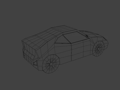 Stylized Low Poly Sports Car Game-Ready 3D Model
