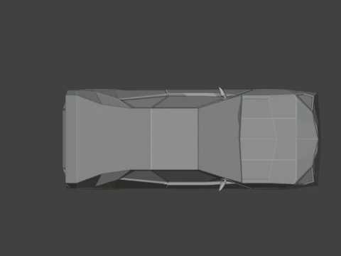 Stylized Low Poly Sports Car Game-Ready 3D Model