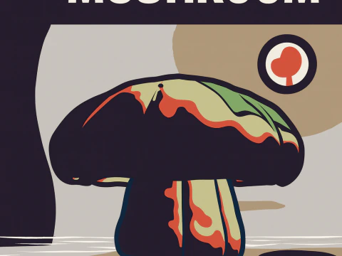 Стилизованный абстрактный гриб, ручная роспись, готовая игровая анимация 3D Модель