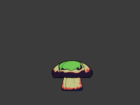 Stylized Abstract Mushroom Hand-Painted Look Game Animation Ready 3D Model