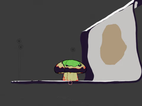 Stylized Abstract Mushroom Hand-Painted Look Game Animation Ready 3D Model
