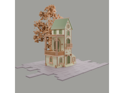 Stylized Mediterranean House Printable for Architecture Dioramas and Decoration 3D Принт Модель
