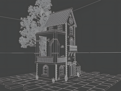 Stylized Mediterranean House Printable for Architecture Dioramas and Decoration 3D Принт Модель