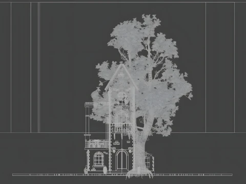 Stylized Mediterranean House Printable for Architecture Dioramas and Decoration 3D Print Model