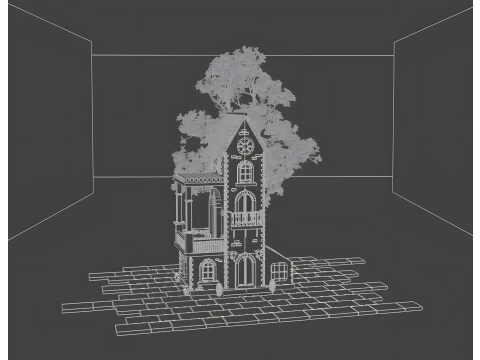 Stylized Mediterranean House Printable for Architecture Dioramas and Decoration 3D Print Model