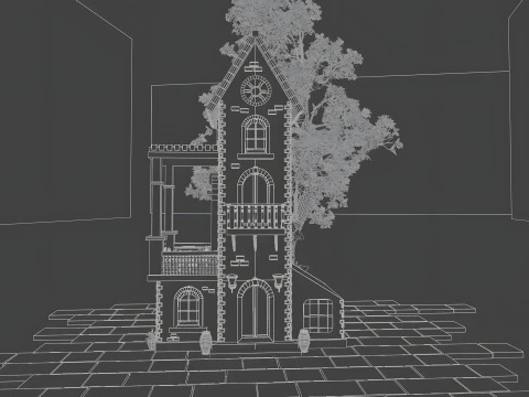 Stylized Mediterranean House Printable for Architecture Dioramas and Decoration 3D Print Model