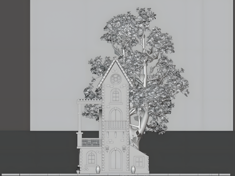 Stylized Mediterranean House Printable for Architecture Dioramas and Decoration 3D Принт Модель