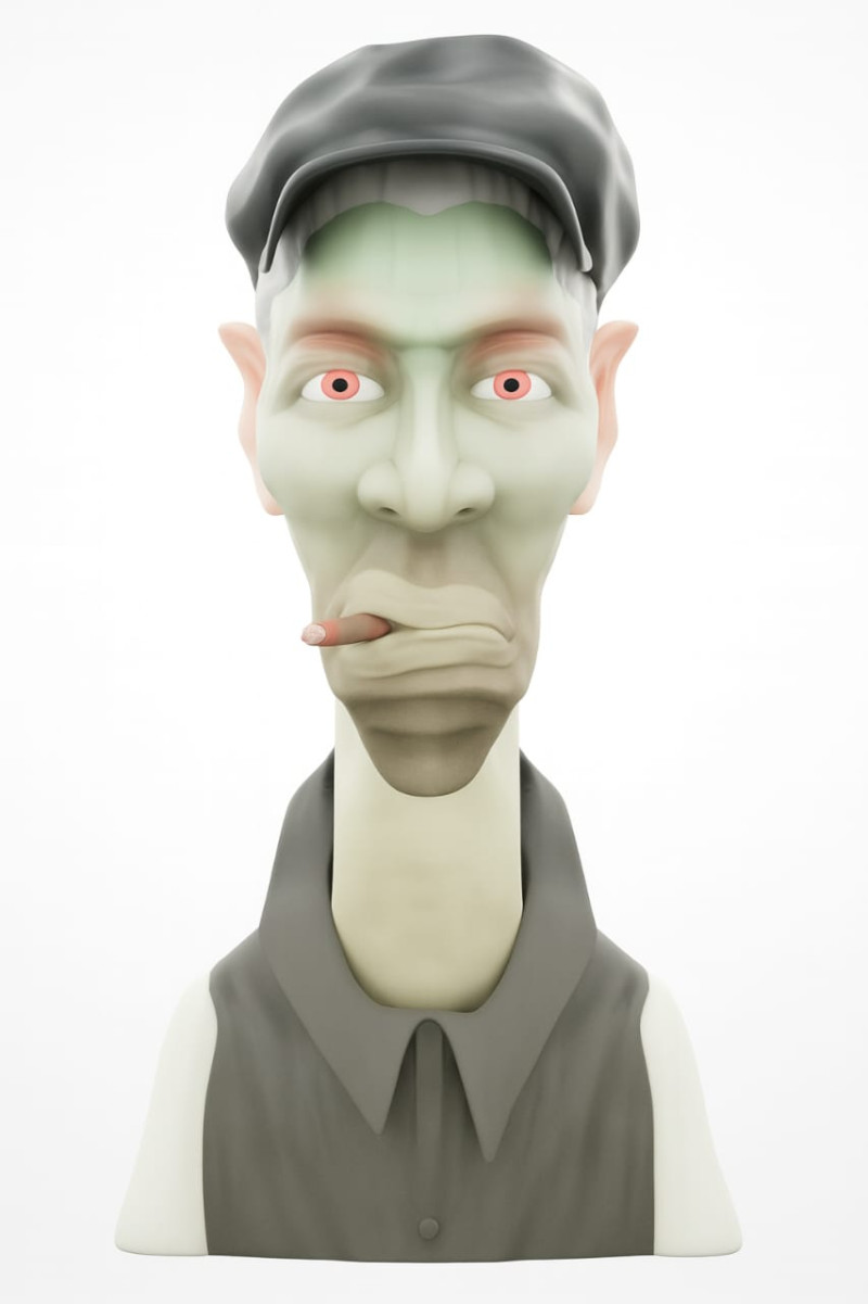 Stylized Old Man Hand-Sculpted 3D Character for Printing Rendering BLEND FBX OBJ STL 3D 打印模型 .c4d .max .obj .3ds .fbx .stl .blend 