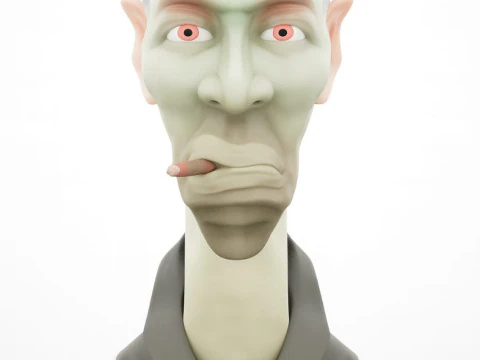 様式化された老人の手彫刻 3D キャラクター印刷レンダリングブレンド FBX OBJ STL 3Dプリントモデル