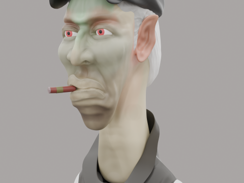 Stylized Old Man Hand-Sculpted 3D Character for Printing Rendering BLEND FBX OBJ STL 3D 打印模型