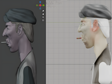 Stylized Old Man Hand-Sculpted 3D Character for Printing Rendering BLEND FBX OBJ STL 3D 打印模型
