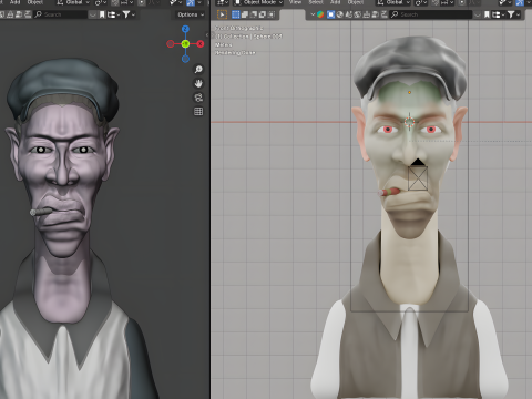 Stylized Old Man Hand-Sculpted 3D Character for Printing Rendering BLEND FBX OBJ STL 3D 打印模型