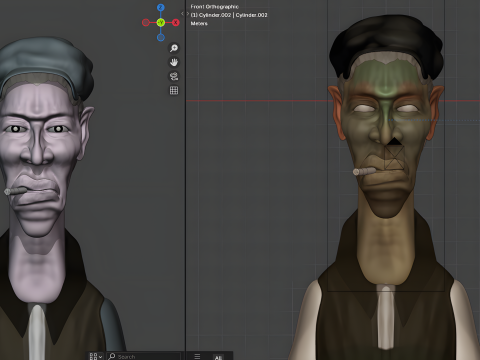 Stylized Old Man Hand-Sculpted 3D Character for Printing Rendering BLEND FBX OBJ STL 3D 打印模型