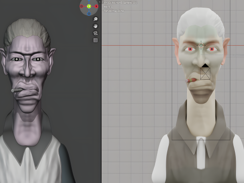 Stylized Old Man Hand-Sculpted 3D Character for Printing Rendering BLEND FBX OBJ STL 3D 打印模型