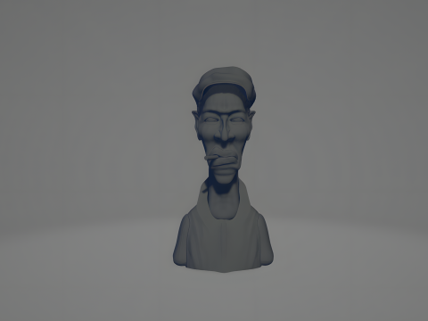 Stylized Old Man Hand-Sculpted 3D Character for Printing Rendering BLEND FBX OBJ STL 3D 打印模型