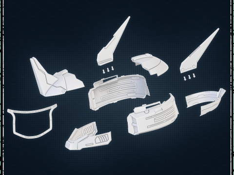 Destiny 2 Male Mechanized Protector Helmet - 3D Print Files Modelo de impresión 3D