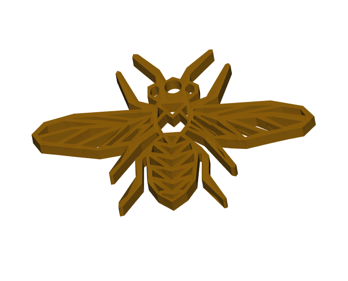 Bee Keychain Stylish and Lightweight 3D-Druckmodell .c4d .max .obj .3ds .fbx .stl .blend