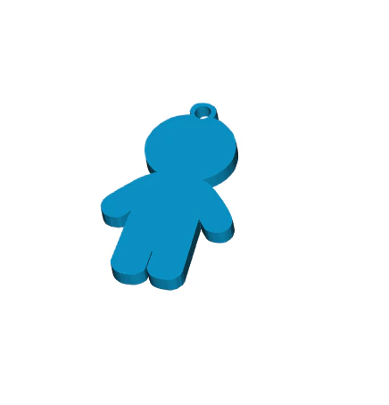 Human Figure Keychain Cute and Simple 3D Print Model .c4d .max .obj .3ds .fbx .stl .blend