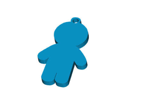 Human Figure Keychain Cute and Simple 3D-Druckmodell